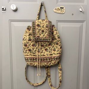 Vintage Sharif Floral Yellow Backpack